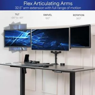 VIVO Triple Monitor Mount for 32" Screens, Adjustable Design