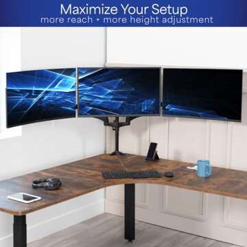 VIVO Triple Monitor Mount for 32" Screens, Adjustable Design