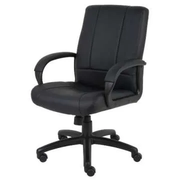Boss Office Products Caressoft Executive Mid Back Chair in Black