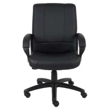 Boss Office Products Caressoft Executive Mid Back Chair in Black