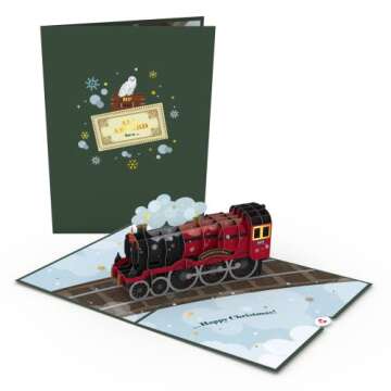 Lovepop Christmas Pop-Up Harry Potter Card for Her and Him - 3D Holiday Hogwarts Express Greeting Ca...