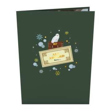 Lovepop Christmas Pop-Up Harry Potter Card for Her and Him - 3D Holiday Hogwarts Express Greeting Cards for Boys, Girls, Men, Women - 5" x 7" Train Card - Blank Note Card & Envelope Included