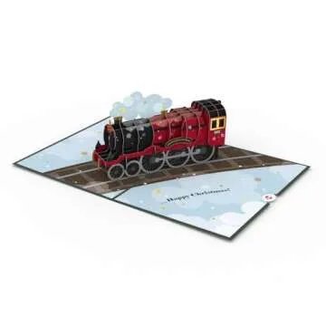 Lovepop Christmas Pop-Up Harry Potter Card for Her and Him - 3D Holiday Hogwarts Express Greeting Cards for Boys, Girls, Men, Women - 5" x 7" Train Card - Blank Note Card & Envelope Included