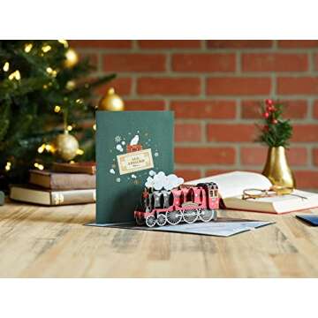 Lovepop Christmas Pop-Up Harry Potter Card for Her and Him - 3D Holiday Hogwarts Express Greeting Cards for Boys, Girls, Men, Women - 5" x 7" Train Card - Blank Note Card & Envelope Included