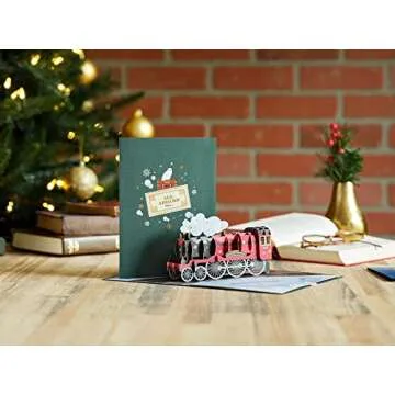 Lovepop Christmas Pop-Up Harry Potter Card for Her and Him - 3D Holiday Hogwarts Express Greeting Cards for Boys, Girls, Men, Women - 5" x 7" Train Card - Blank Note Card & Envelope Included