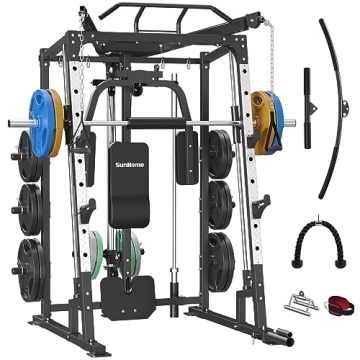 SunHome Smith Machine Power Cage for Complete Home Workouts