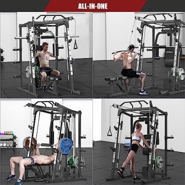 SunHome Smith Machine Power Cage for Complete Home Workouts