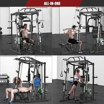 SunHome Smith Machine Power Cage for Complete Home Workouts