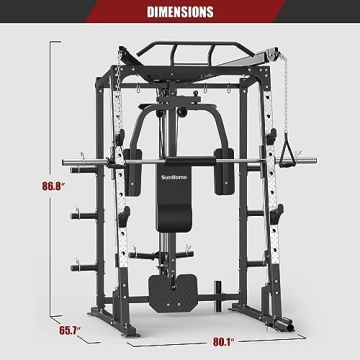 SunHome Smith Machine Power Cage for Complete Home Workouts