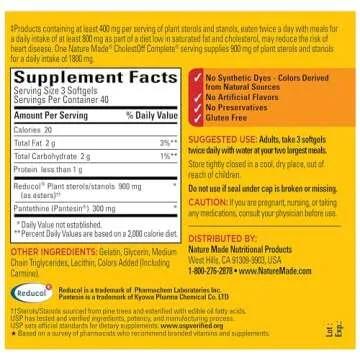 Nature Made CholestOff Complete, 120 Softgels, 20 Day Supply
