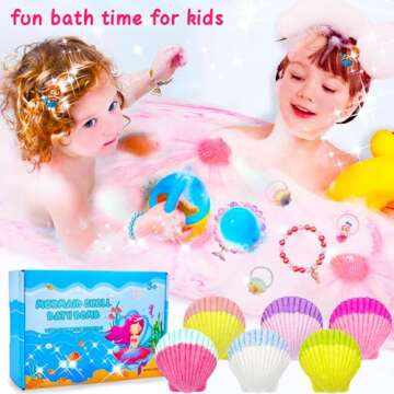 Mermaid Bath Bombs for Kids with Surprise Inside - 6 Pcs