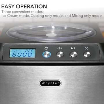 Whynter 2.1 Qt Ice Cream Maker with Built-In Compressor