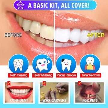 G.CATACC Dental Tools, Dental Pick Teeth Cleaning Tools Hygiene Kit, Plaque Remover for Teeth, Professional Stainless Steel Tooth Scraper Plaque Tartar Cleaner - with Case