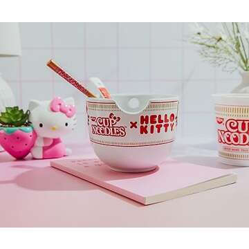 Hello Kitty x Nissin Ramen Dinnerware Set with Chopsticks