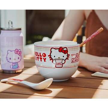 Hello Kitty x Nissin Ramen Dinnerware Set with Chopsticks