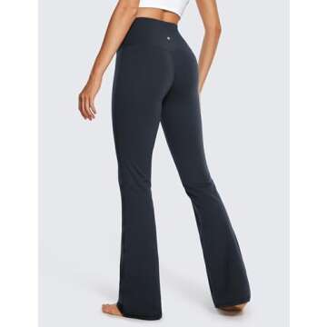 CRZ YOGA Womens Butterluxe High Waist Flare Pants 32 Inches - Yoga Bootcut Wide Leg with Pocket Lounge True Navy Medium