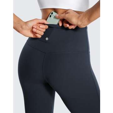 CRZ YOGA Womens Butterluxe High Waist Flare Pants 32 Inches - Yoga Bootcut Wide Leg with Pocket Lounge True Navy Medium