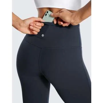 CRZ YOGA Womens Butterluxe High Waist Flare Pants 32 Inches - Yoga Bootcut Wide Leg with Pocket Lounge True Navy Medium