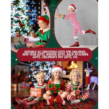 Neer 30 Pair Kid Christmas Socks Colorful Cute Creative Fancy Crew Fun Novelty Design Socks for Toddler Children Boys Girls(Suitable for Age 6-10,Lovely)