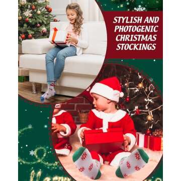 Neer 30 Pair Kid Christmas Socks Colorful Cute Creative Fancy Crew Fun Novelty Design Socks for Toddler Children Boys Girls(Suitable for Age 6-10,Lovely)