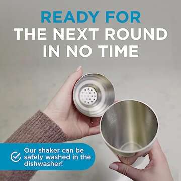 Bartesian Stainless Steel Cocktail Shaker - 16 Ounce Bartender Cocktails Shakers Bar Accessories for the Home - Bartending Mixology Barware Mixer Cup - Professional Mixed Drink Shaker Utensil Tool