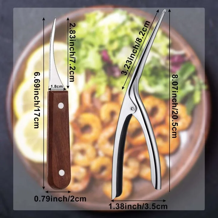Stainless Steel Shrimp Deveiner Tool - 2 Sets