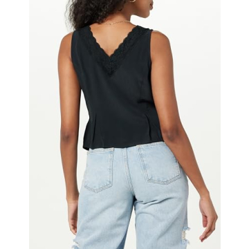 Stylish Paloma Lace Trimmed Sleeveless Top for Women