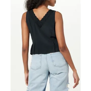 Stylish Paloma Lace Trimmed Sleeveless Top for Women