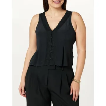 Stylish Paloma Lace Trimmed Sleeveless Top for Women