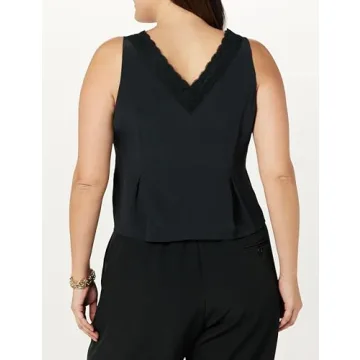 Stylish Paloma Lace Trimmed Sleeveless Top for Women