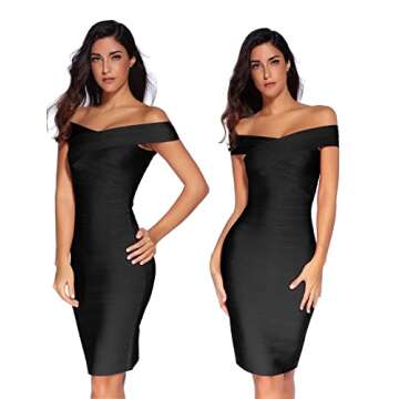 Meilun Strap V-Neck Bandage Bodycon Dress for Parties