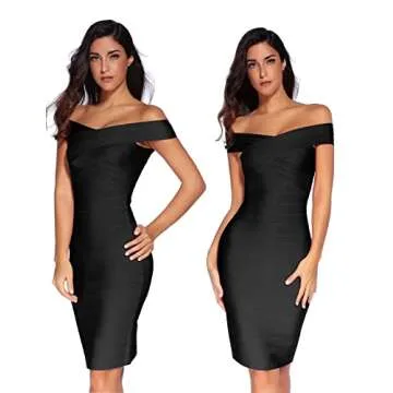 Meilun Strap V-Neck Bandage Bodycon Dress for Parties