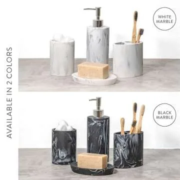 ZCCZ Marble Look Bathroom Accessory Set for Modern Decor