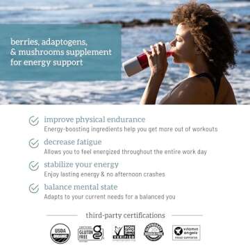 Organifi Red Juice - Energy Powder Reduces Afternoon Crashes and Boosts Digestion and Immune System, 14 Go Packets