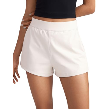 CRZ YOGA 4-Way Stretch Womens Shorts Casual Comfy High Waisted Golf Hiking Lounge Athletic Short wit...