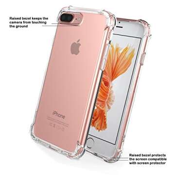 iPhone 7 Plus Case, Matone Apple iPhone 7 Plus Crystal Clear Shock Absorption Technology Bumper Soft TPU Cover Case for iPhone 7 Plus 5.5 Inch (2016) - Clear