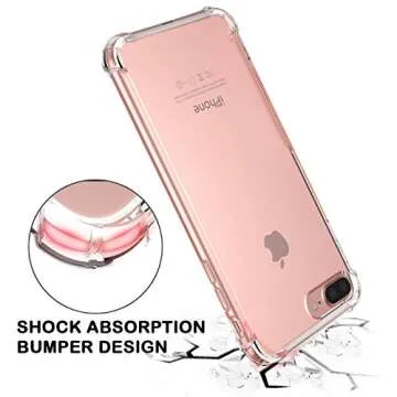 iPhone 7 Plus Case, Matone Apple iPhone 7 Plus Crystal Clear Shock Absorption Technology Bumper Soft TPU Cover Case for iPhone 7 Plus 5.5 Inch (2016) - Clear