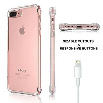 iPhone 7 Plus Case, Matone Apple iPhone 7 Plus Crystal Clear Shock Absorption Technology Bumper Soft TPU Cover Case for iPhone 7 Plus 5.5 Inch (2016) - Clear