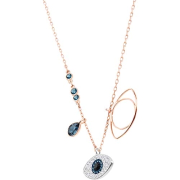 Swarovski Crystal Duo Evil Eye Rose Gold Necklace