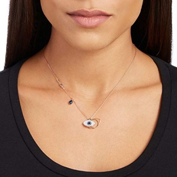 Swarovski Crystal Duo Evil Eye Rose Gold Necklace