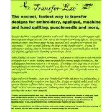 Transfer-Eze Transfer Paper (10pk) 8 1/2" x 11" Sheets for Easy, Fast, Do-It-Yourself Transfers for Embroidery, Applique, Punchneedle, Quilting and More.