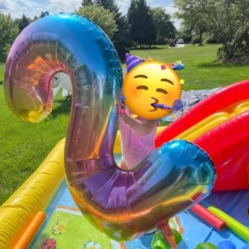 40 inch Rainbow Gradient Number Foil Balloons for Parties