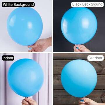PartyWoo Light Blue Balloons, 127 pcs Matte Blue Balloons Different Sizes Pack of 36 Inch 18 Inch 12 Inch 10 Inch 5 Inch Blue Balloons for Balloon Garland or Balloon Arch as Party Decorations, Blue-Y4