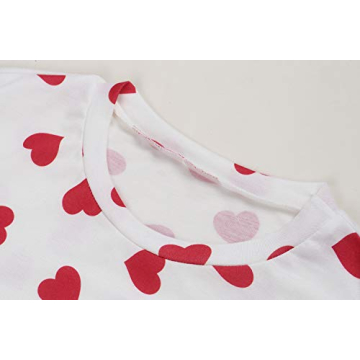 Valphsio Women's Valentine's T-shirt Soft Heart Print Blouse