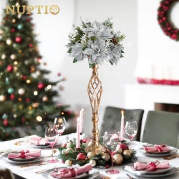 Versatile Metal Flower Arrangement, Candle Holder Stand Set for Wedding Party Dinner Centerpiece Event Restaurant Hotel Decoration (Twist Style, 10 x L)