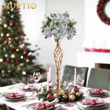 Versatile Metal Flower Arrangement, Candle Holder Stand Set for Wedding Party Dinner Centerpiece Event Restaurant Hotel Decoration (Twist Style, 10 x L)