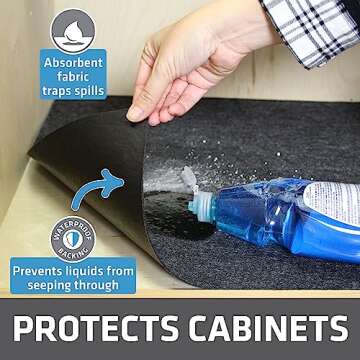 Drymate Premium XL Under Sink Mat, Waterproof Cabinet Protection Mats for Kitchen & Bathroom, Absorb...