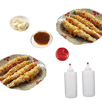 Anyumocz 12Pcs 4oz Clear Plastic Condiment Bottle,120ml Dispense Squeeze Bottles with Mini Red Caps for BBQ,Ketchup,Sauces,Dressing,Syrup,Arts,Crafts