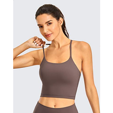 CRZ YOGA Women's Longline Sports Bra - Fitness Style