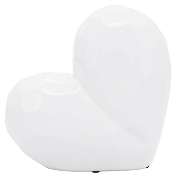 Sagebook Home Creative Abstract Ceramic Heart Sculpture - Elegant White Decor